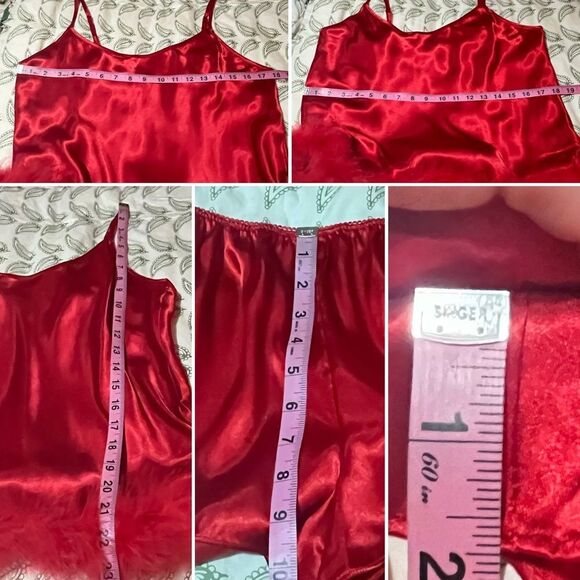 In Bloom Jonquil Nayeli Marabou Feather Trim Satin Camisole Shorts Pajamas M NWT - Picture 11 of 12
